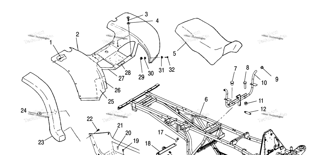 Схема узла Задняя Кабина И Сиденья