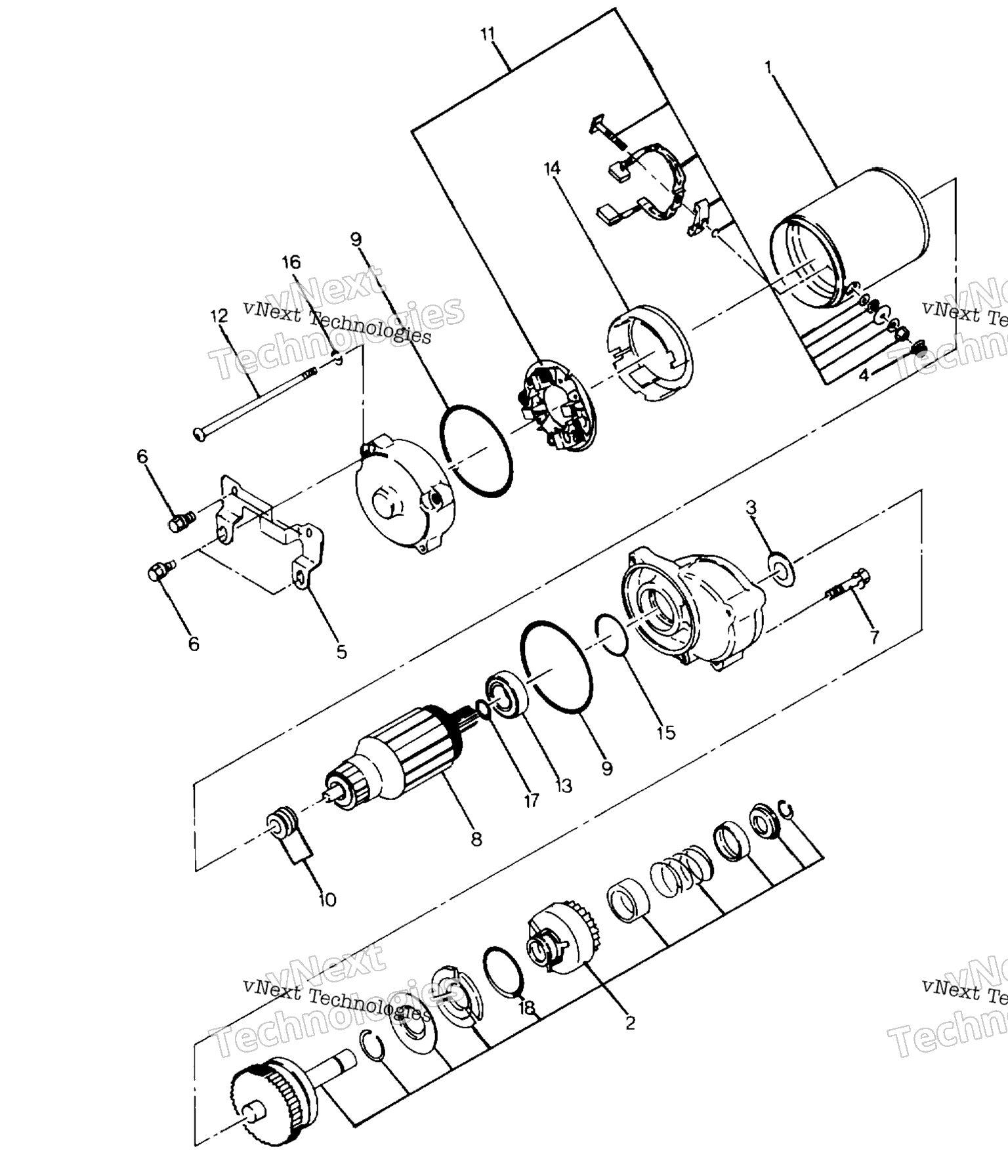 Схема узла Сборка Стартера