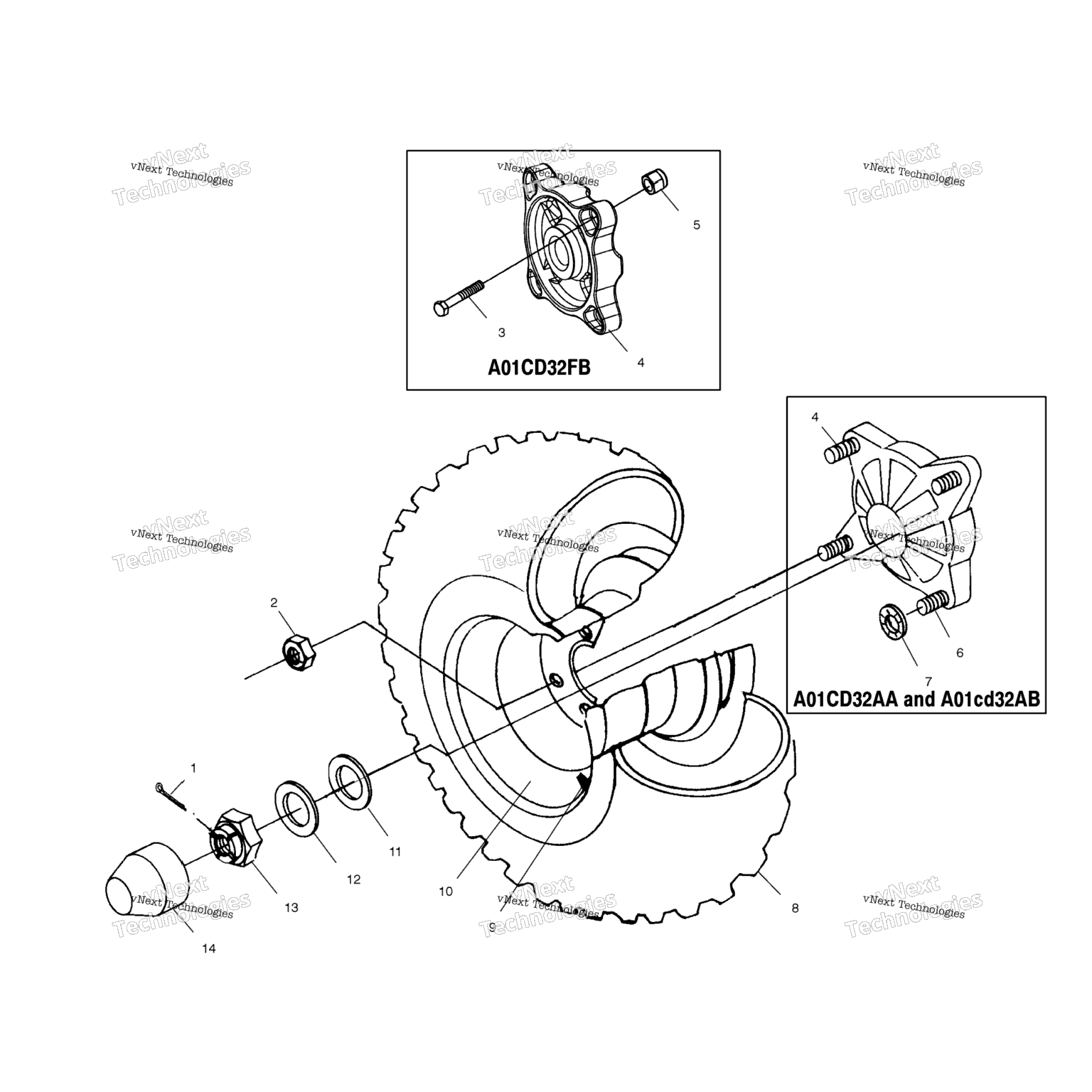 Схема узла Задний Привод A01Cd32Aa