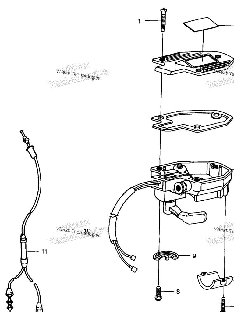 Схема узла Controls Throttle Asm./Cable