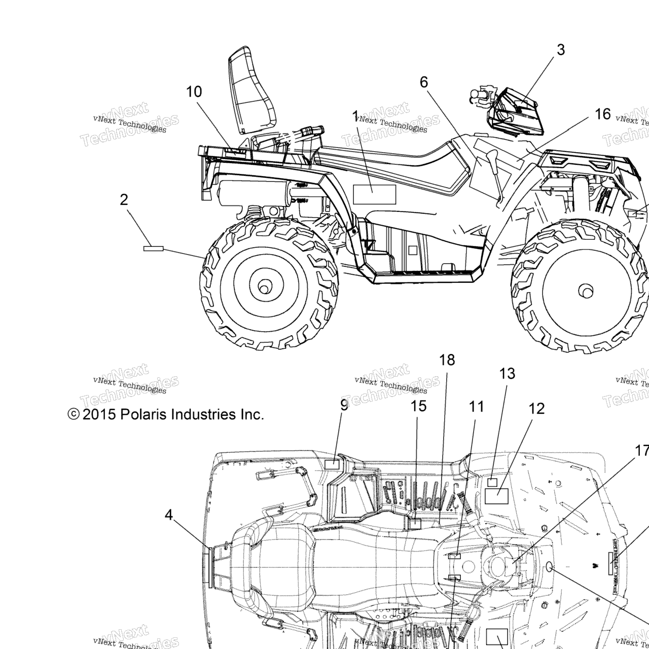 Схема узла Корпуса, Наклейки