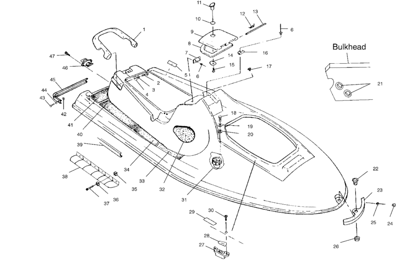 Схема узла Hull And Body (B994573) Для Polaris Intl Slth