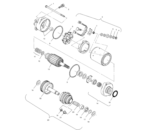 Схема узла Электростартер (W025098D/W025098C/W025098I) Для Polaris Genesis I