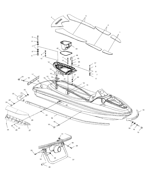 Схема узла Hull And Body (W015099D) Для Polaris Genesis