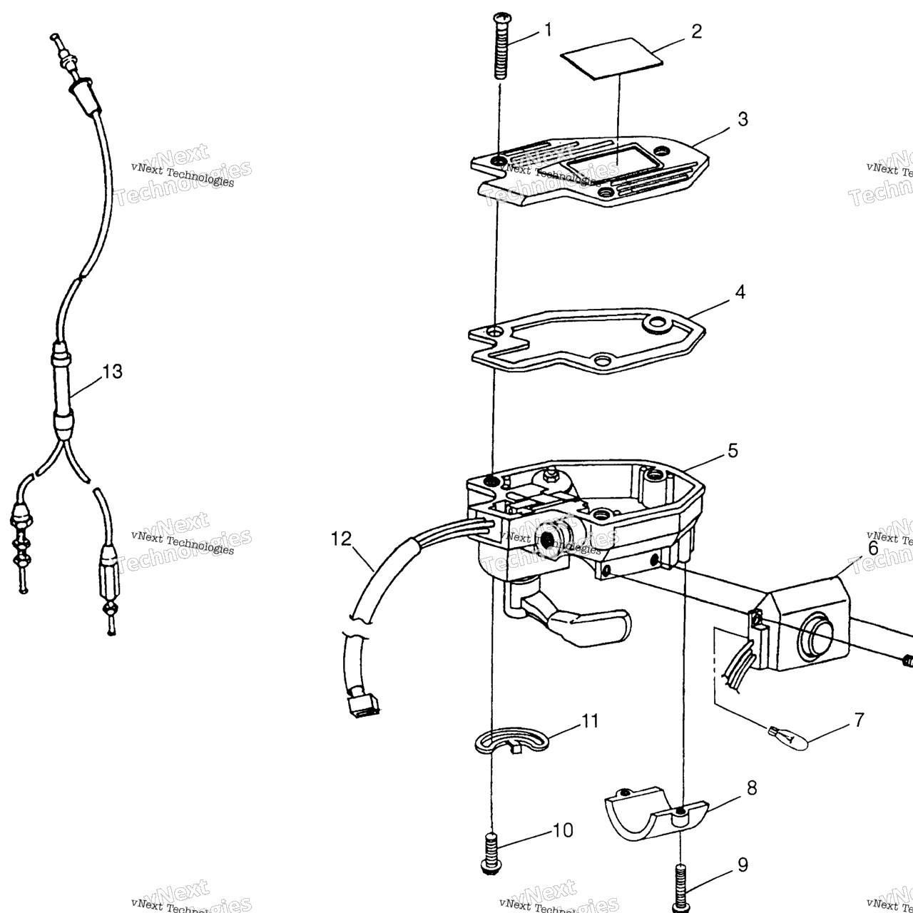Схема узла Controls Throttle Asm./Cable Magnum 4X4 , Swedish Magnum 4X4 S97A