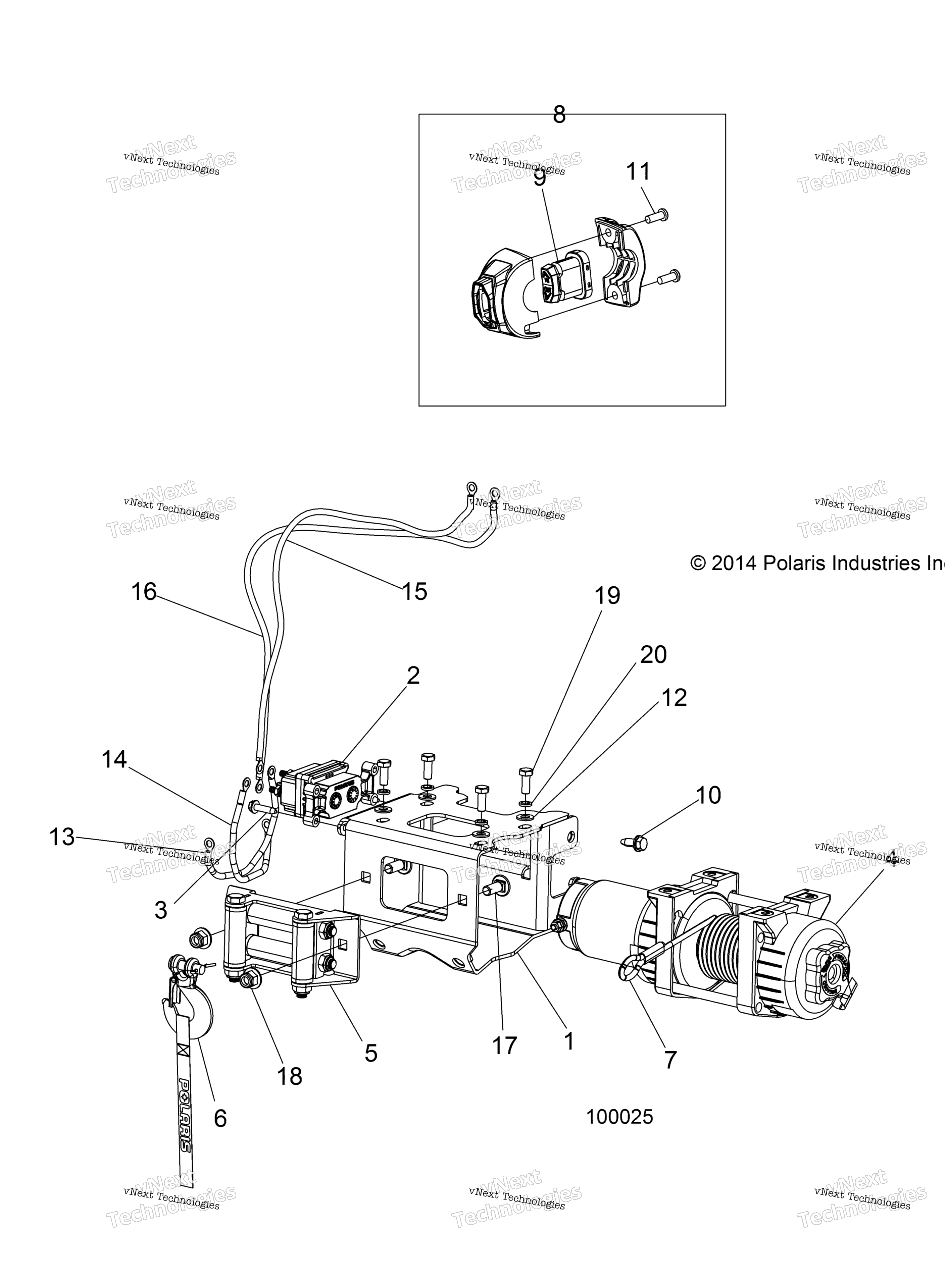 Схема узла Шасси, Лебедка A18Shd57B9