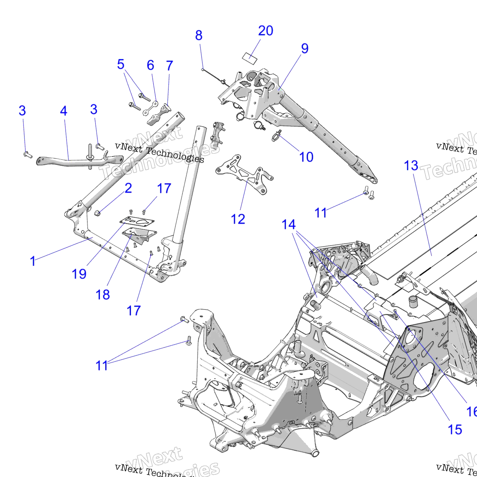 Схема узла Chassis, Chassis Asm. & Over Structure All Options
