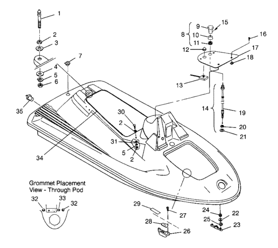 Схема узла Hull And Body (Sl 780 B964087 And Intl. Sl 780 I964087) Для Polaris Sl 780