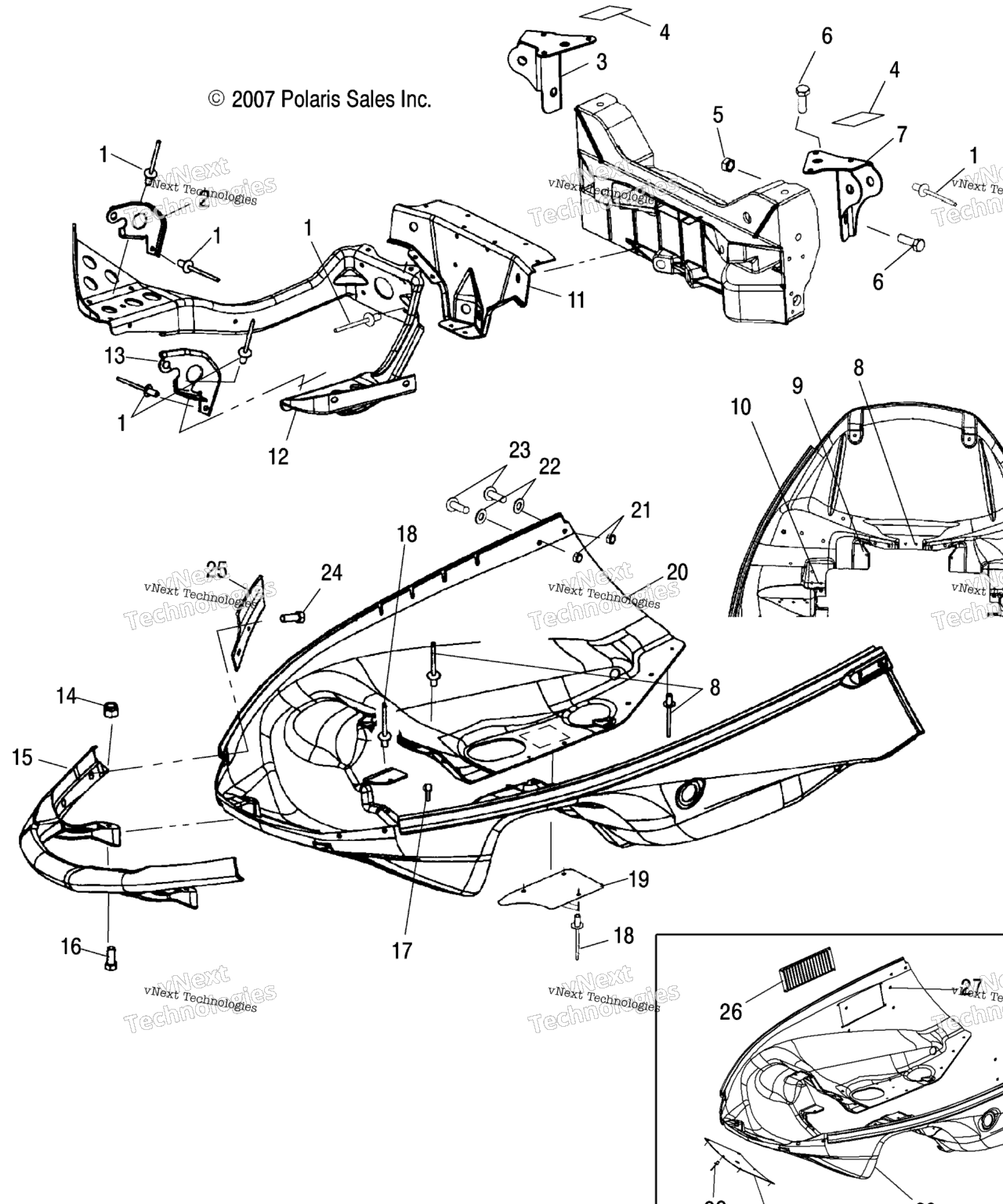 Схема узла Body, Nosepan Asm. & Front Bumper