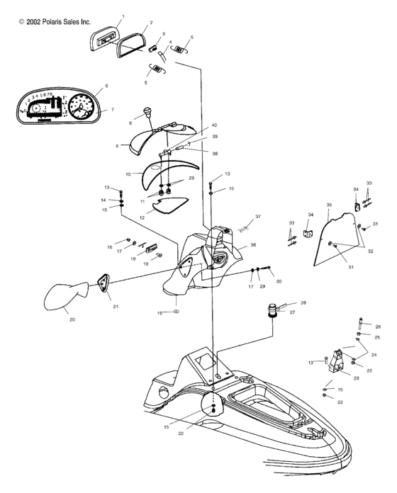 Схема узла Shroud (W035098Ca/W035098Ia) Для Polaris Genesis I