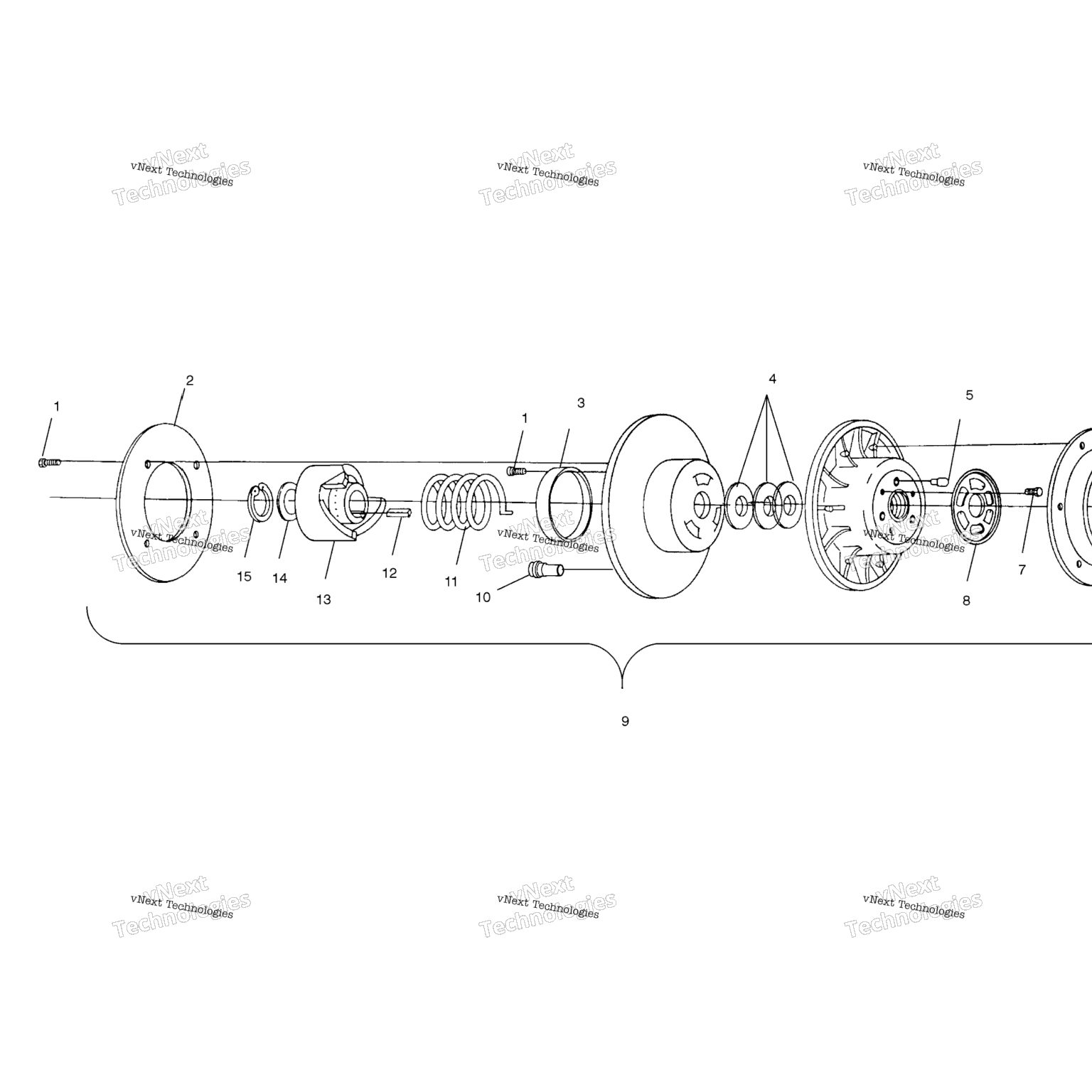 Схема узла Колодка Приводного Вариатора S01Ss7As