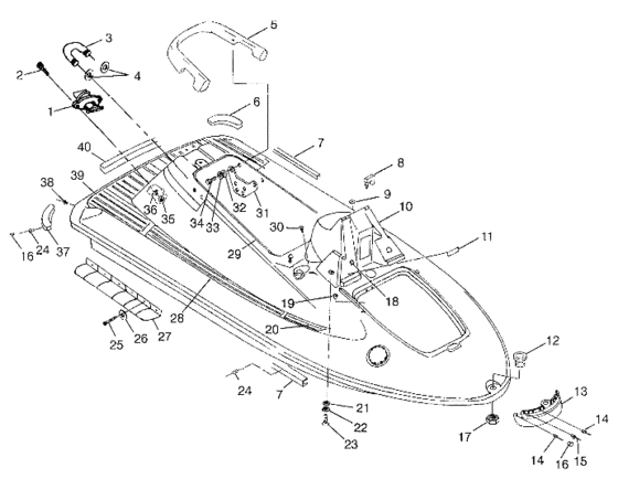 Схема узла Hull And Body (B974978) Для Polaris Slx Pro 785