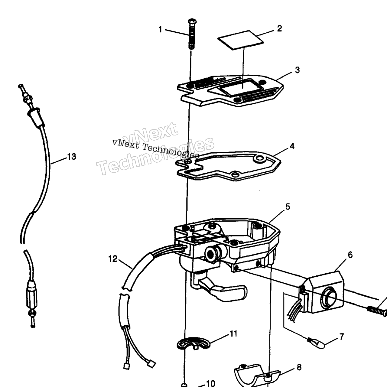 Схема узла Controls Throttle Asm./Cable