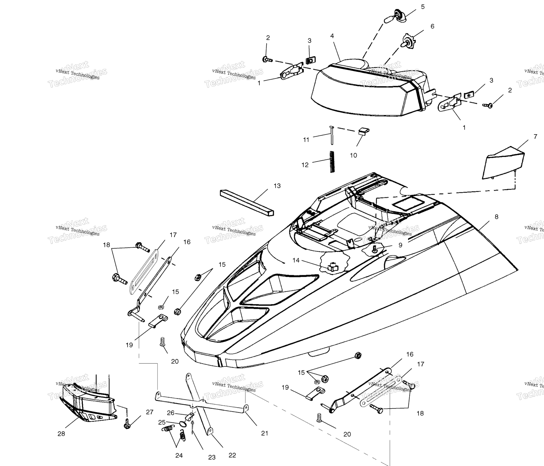 Схема узла Капот