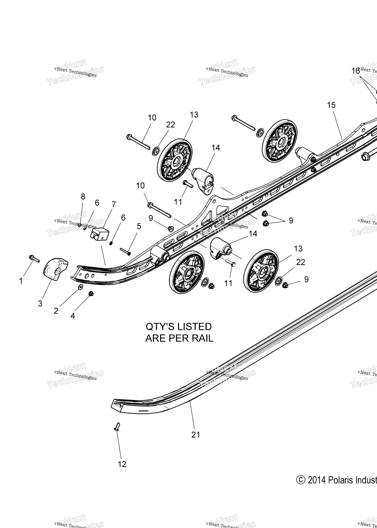 Схема узла Suspension, Rail Asm. S15Da6 All Options