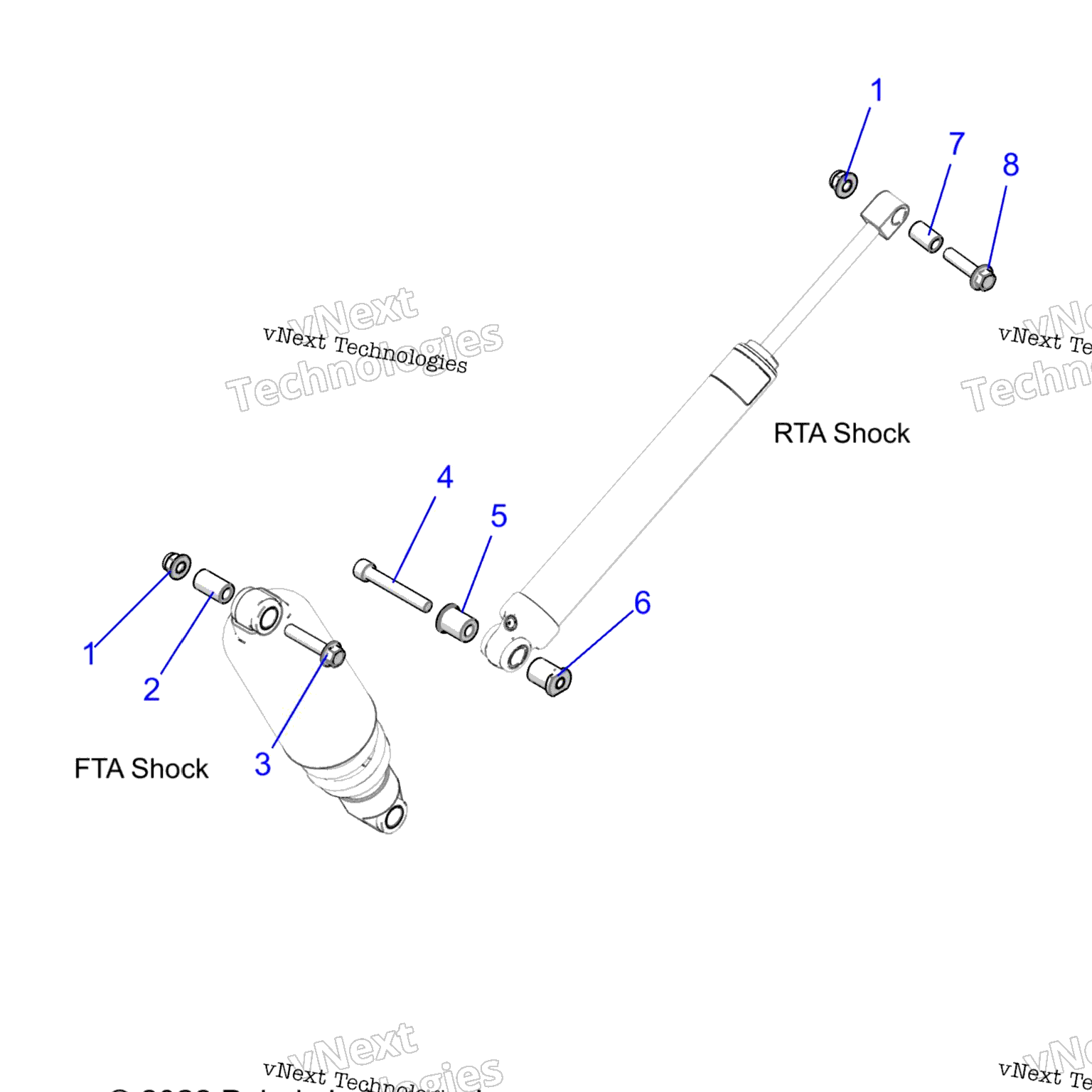 Схема узла Suspension, Shock Mounting, Rear Susp. S24Tls6Rsl/6Rel