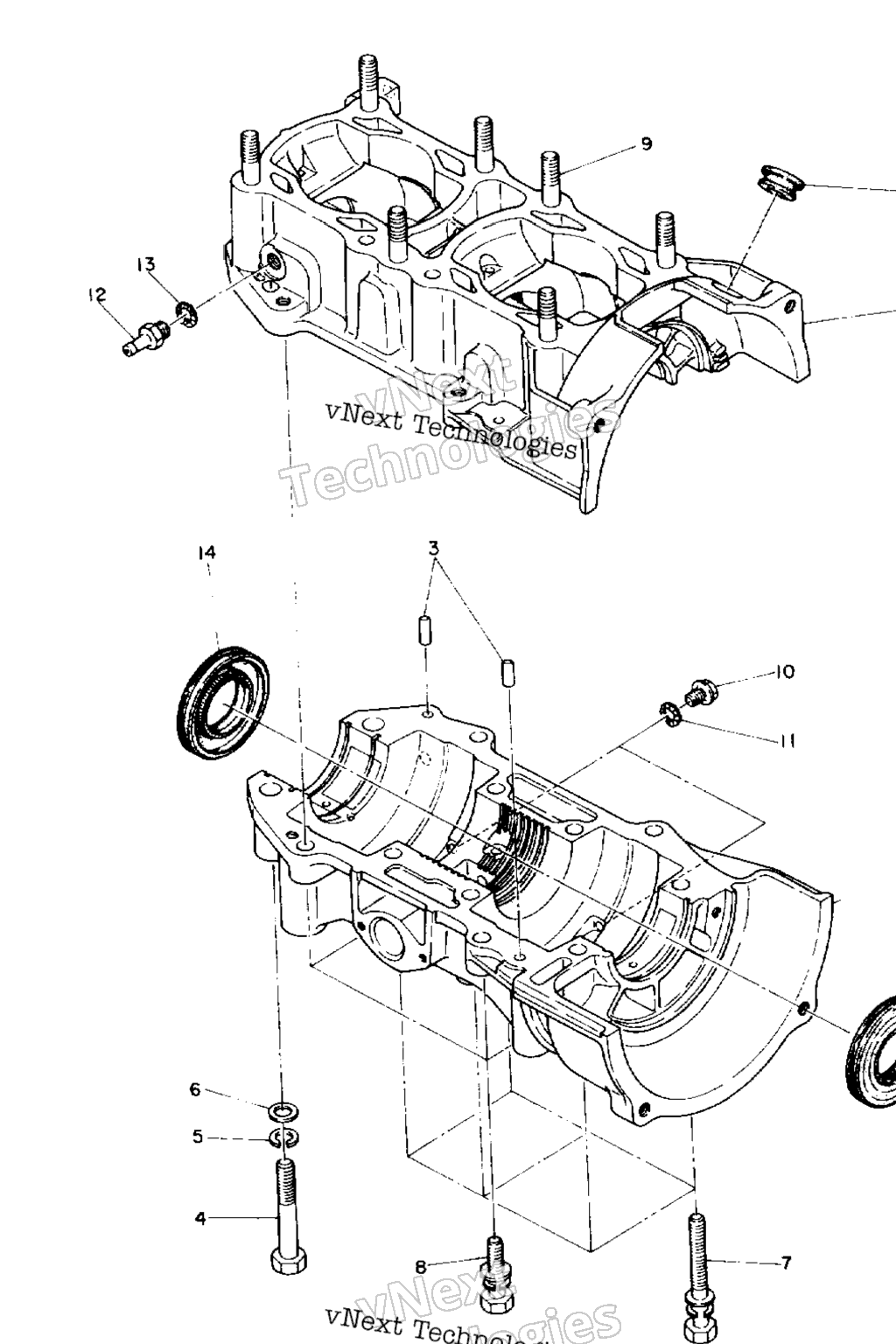 Схема узла Корпус Crankcase