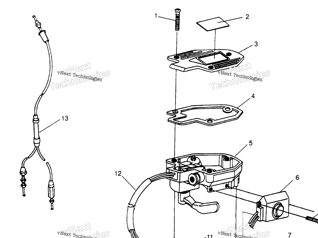 Схема узла Controls Throttle Asm./Cable 6X6 400L