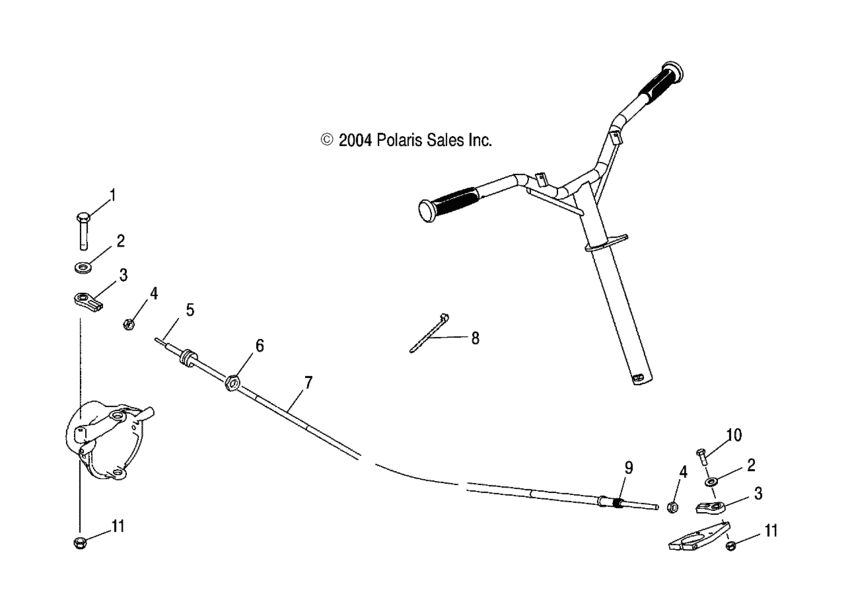 Схема узла Steering Cable (W045304Ca/Ia/Cb/Ib/Cc/Ic) Для Polaris Msx 110