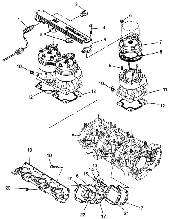 Схема узла Cylinder & Manifold (Sl 780 B964087 And Intl. Sl 780 I964087) Для Polaris Sl 780
