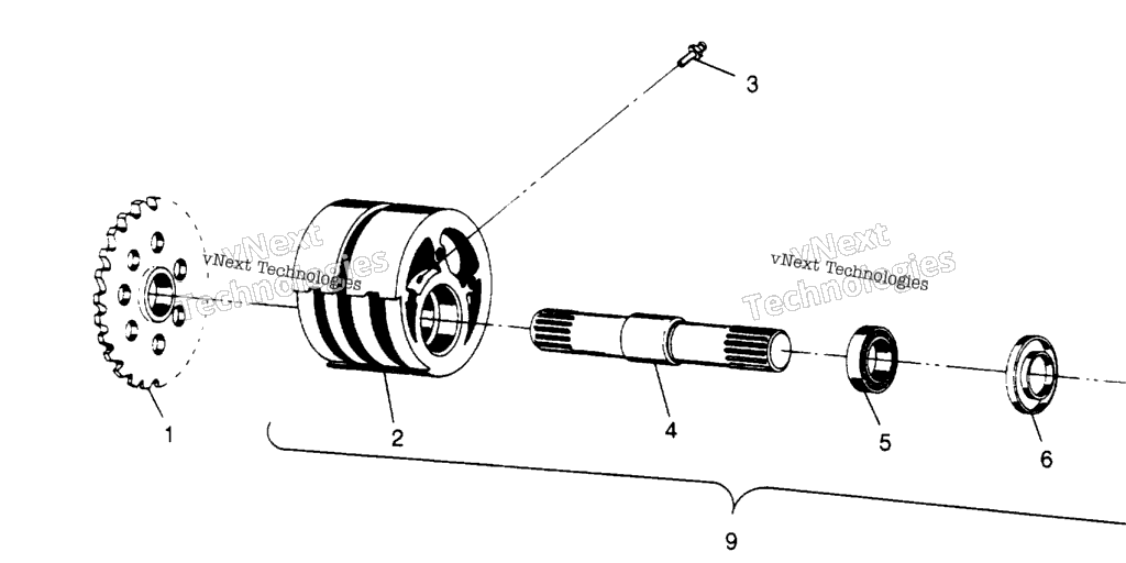 Схема узла Front Tightener Assembly 6X6 400L U.s. , Swedish S958740 & Nor