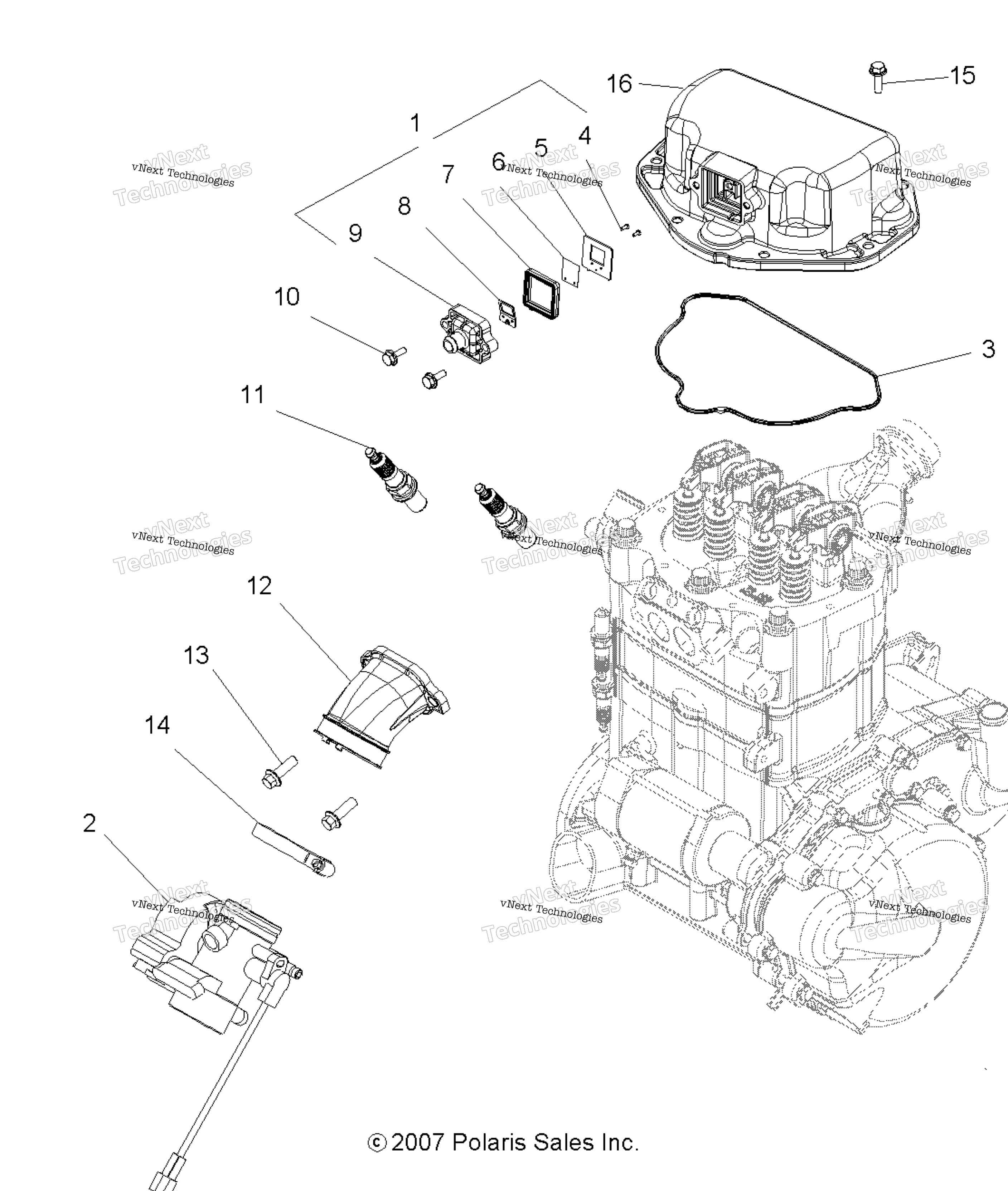 Схема узла Крепление Корпуса Дроссельной Заслонки