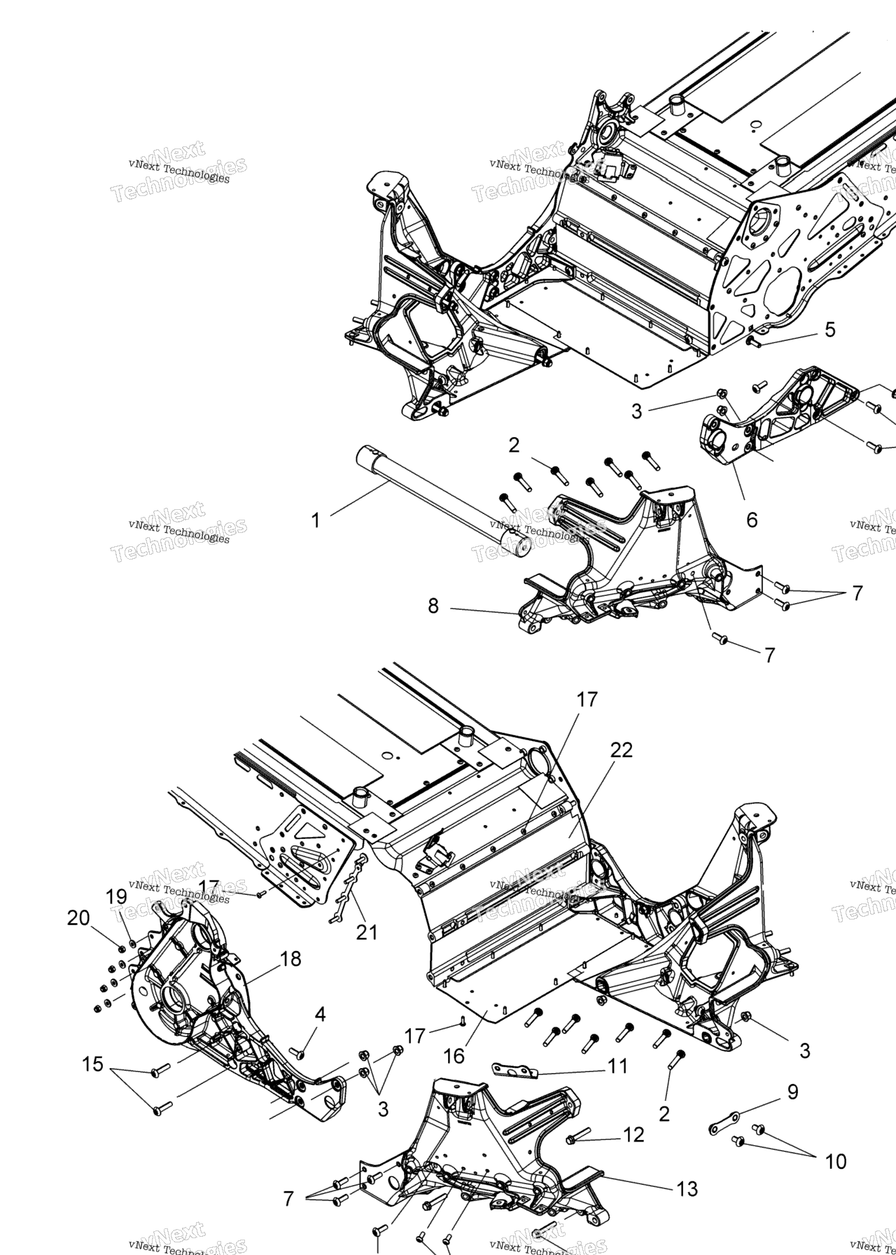 Схема узла Chassis, Bulkhead Asm. All Options