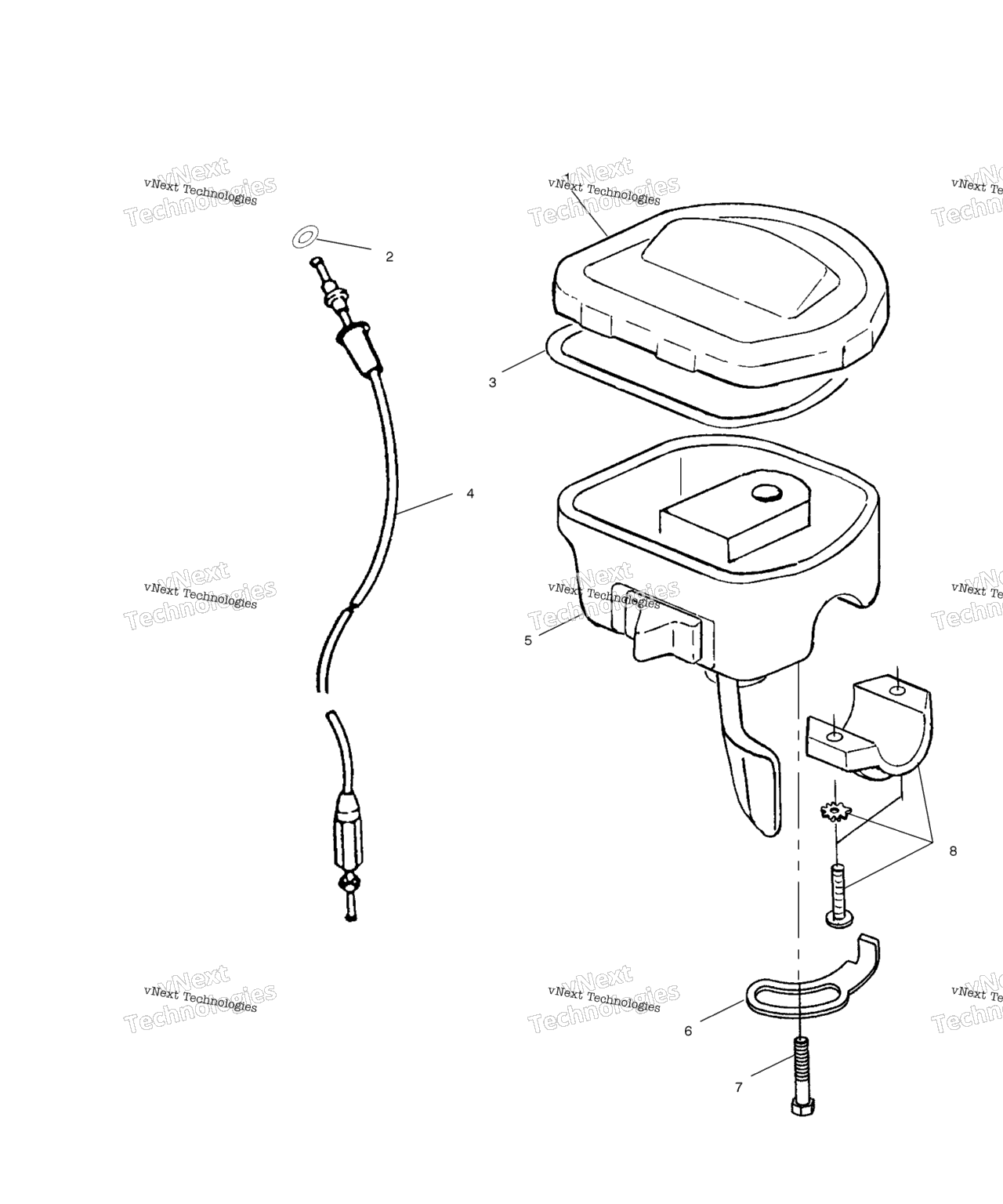 Схема узла Controls Throttle Asm./Cable