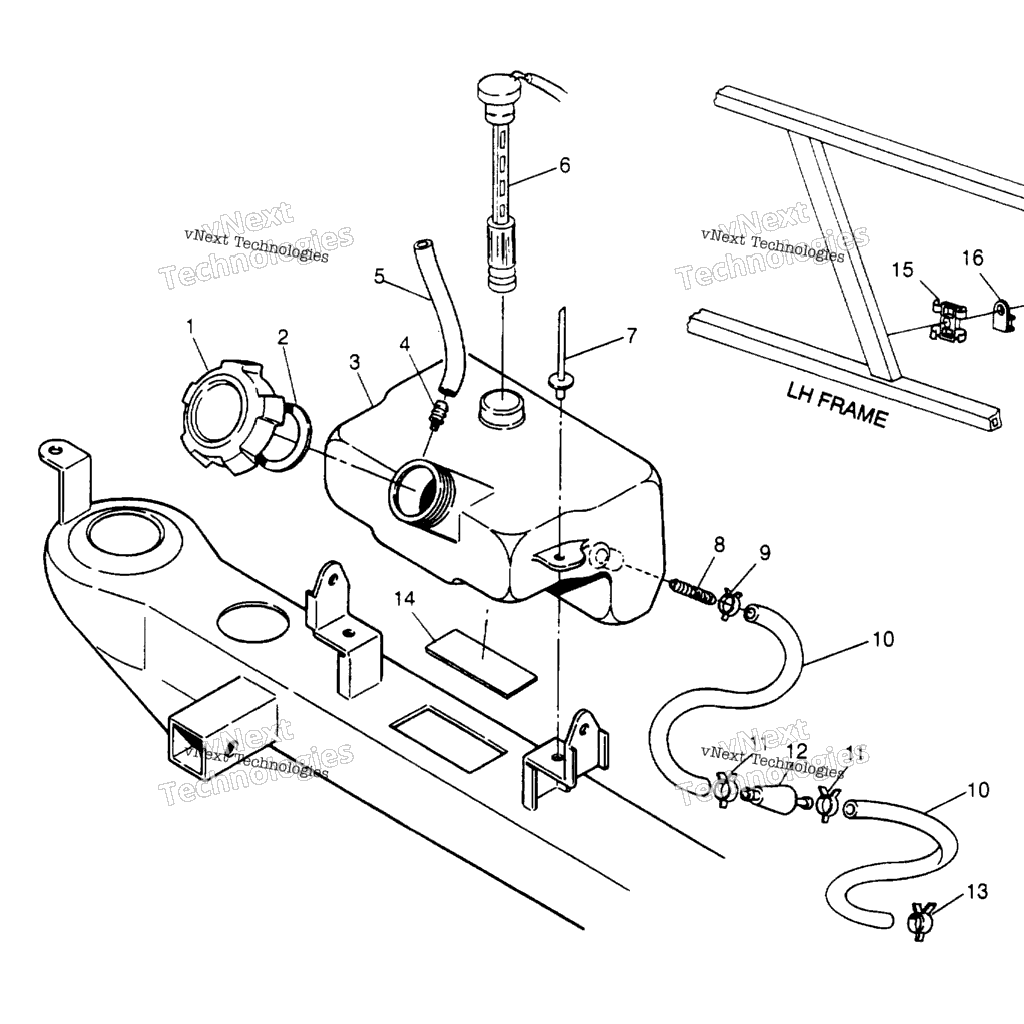 Схема узла Oil Tank Assembly 6X6 400L U.s. , Swedish S958740 & Norwegian