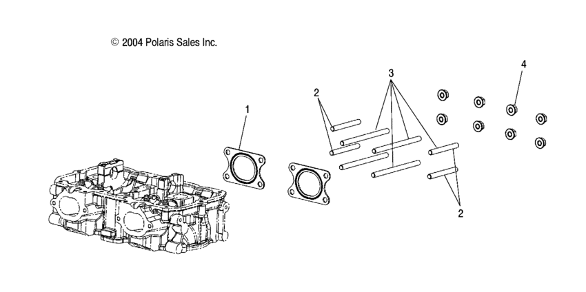 Схема узла Exhaust Gaskets And Hardware (W045304Ca/Ia/Cb/Ib/Cc/Ic) Для Polaris Msx 110