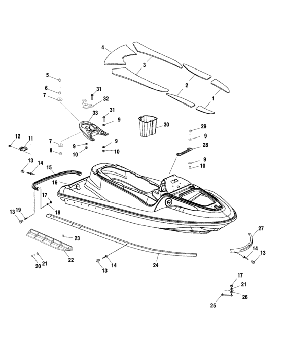Схема узла Hull And Body (W025198C/D/I) Для Polaris Int\'l Virage Txi