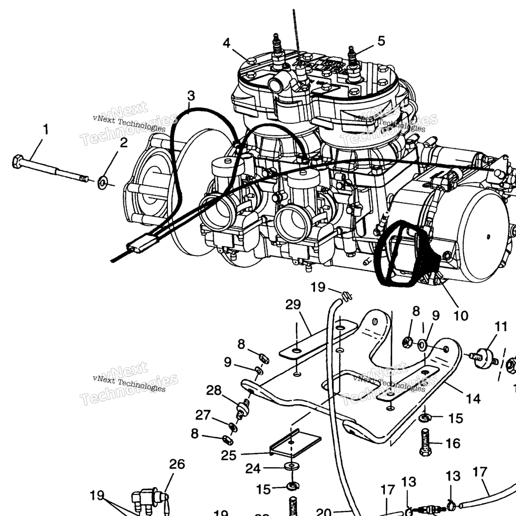 Схема узла Крепление Двигателя 700 Rmk & European 700 Rmk E980966