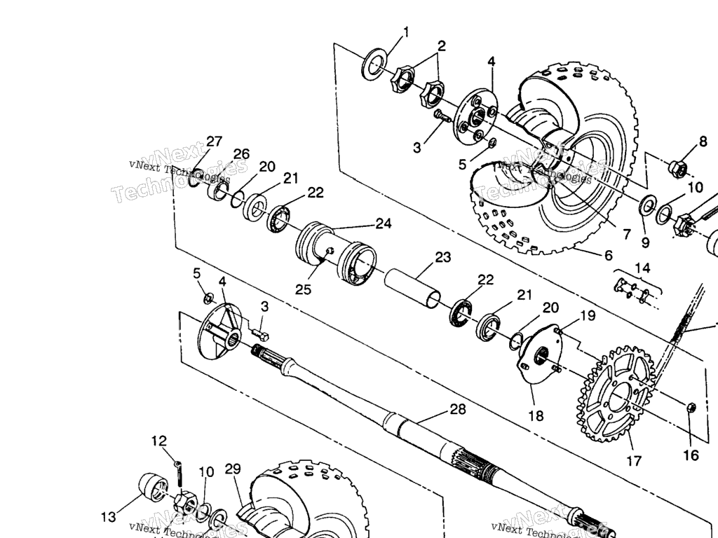 Схема узла Сборка Заднего Привода 2X4 350L