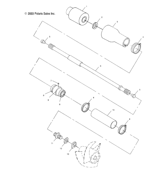 Схема узла Drive System (W045197Da/Ia) Для Polaris Virage