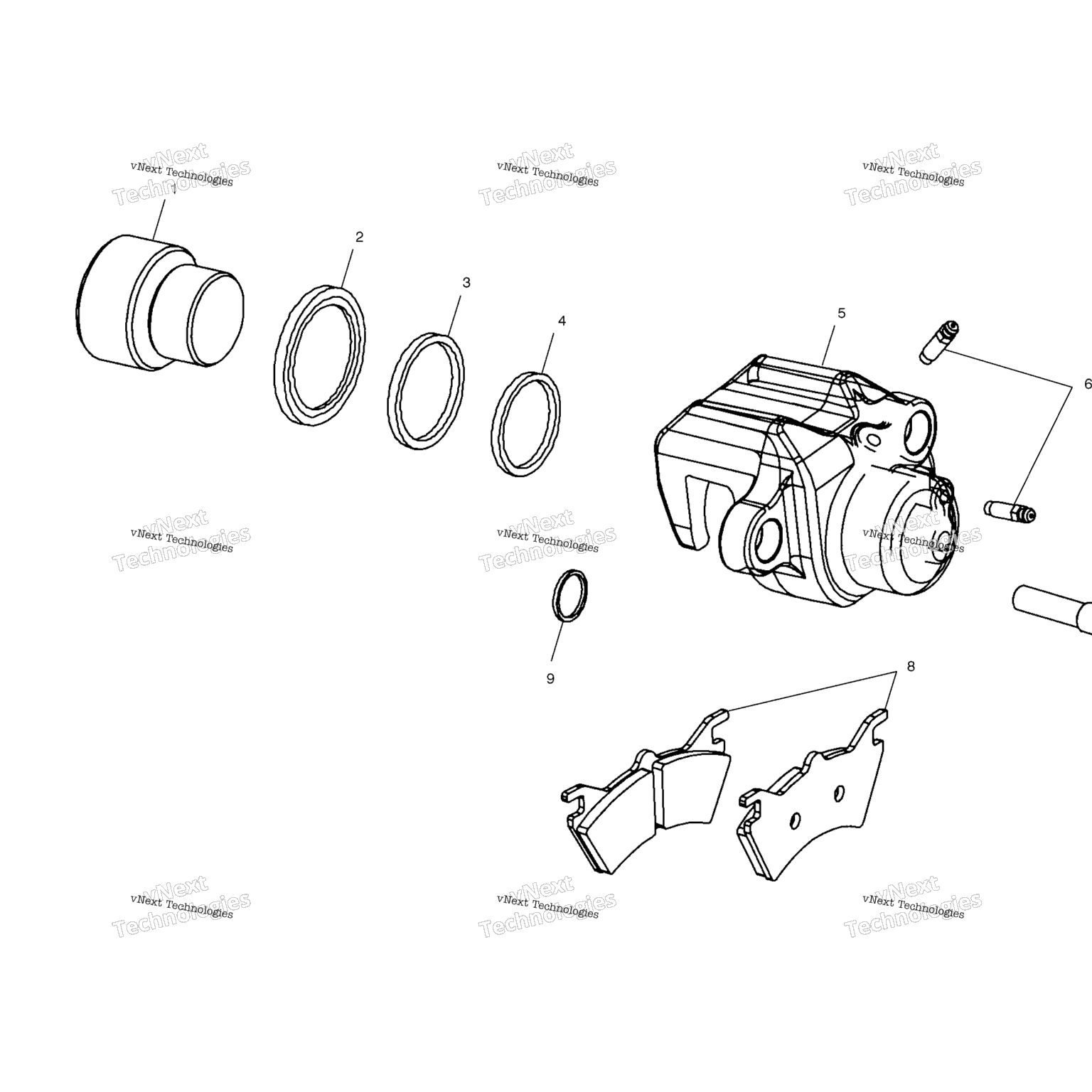Схема узла Задний Тормозной Суппорт A02Cl50Aa/Da