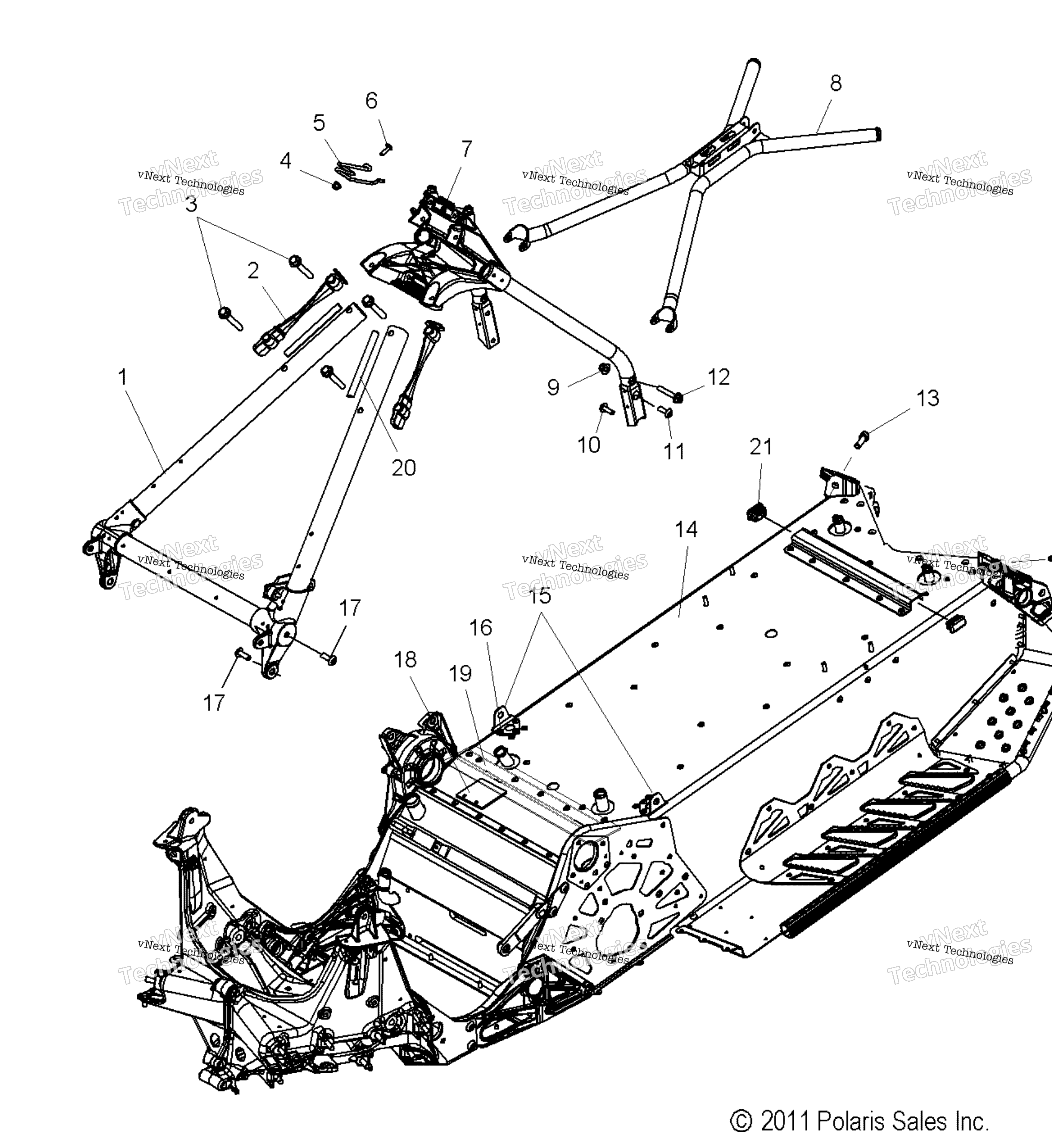 Схема узла Chassis, Chassis Asm. & Over Structure