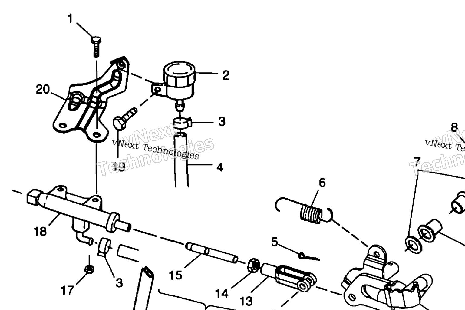Схема узла Задний Главный Цилиндр Тормозов