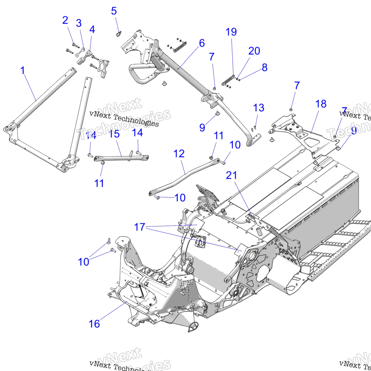 Схема узла Chassis, Chassis Asm. & Over Structure All Options