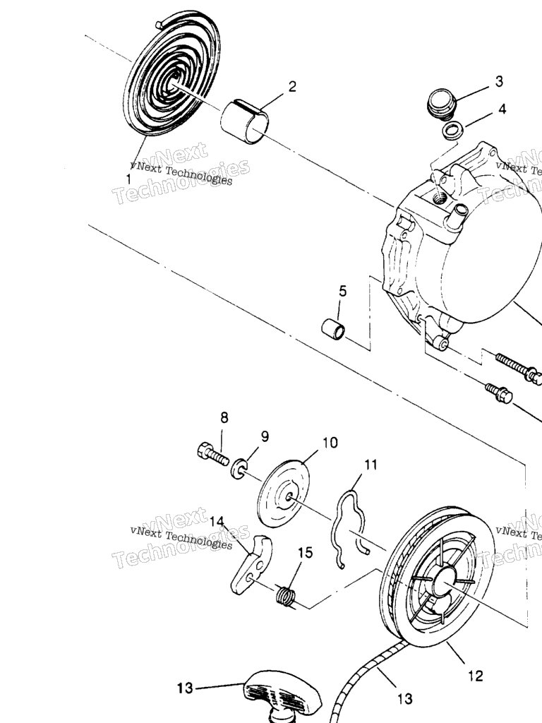 Схема узла Recoil Starter 6X6 400L, U.s. , Swedish S958740 & Norwegian N95874