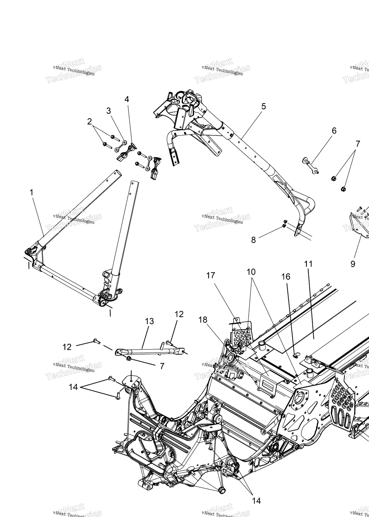 Схема узла Chassis, Chassis Asm. & Over Structure All Options