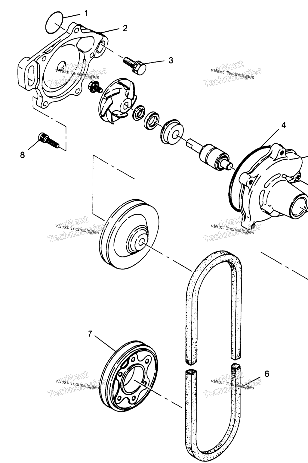 Схема узла Насос Воды Xlt , Xlt Sks 0970556 , & Xlt Rmk 0970956