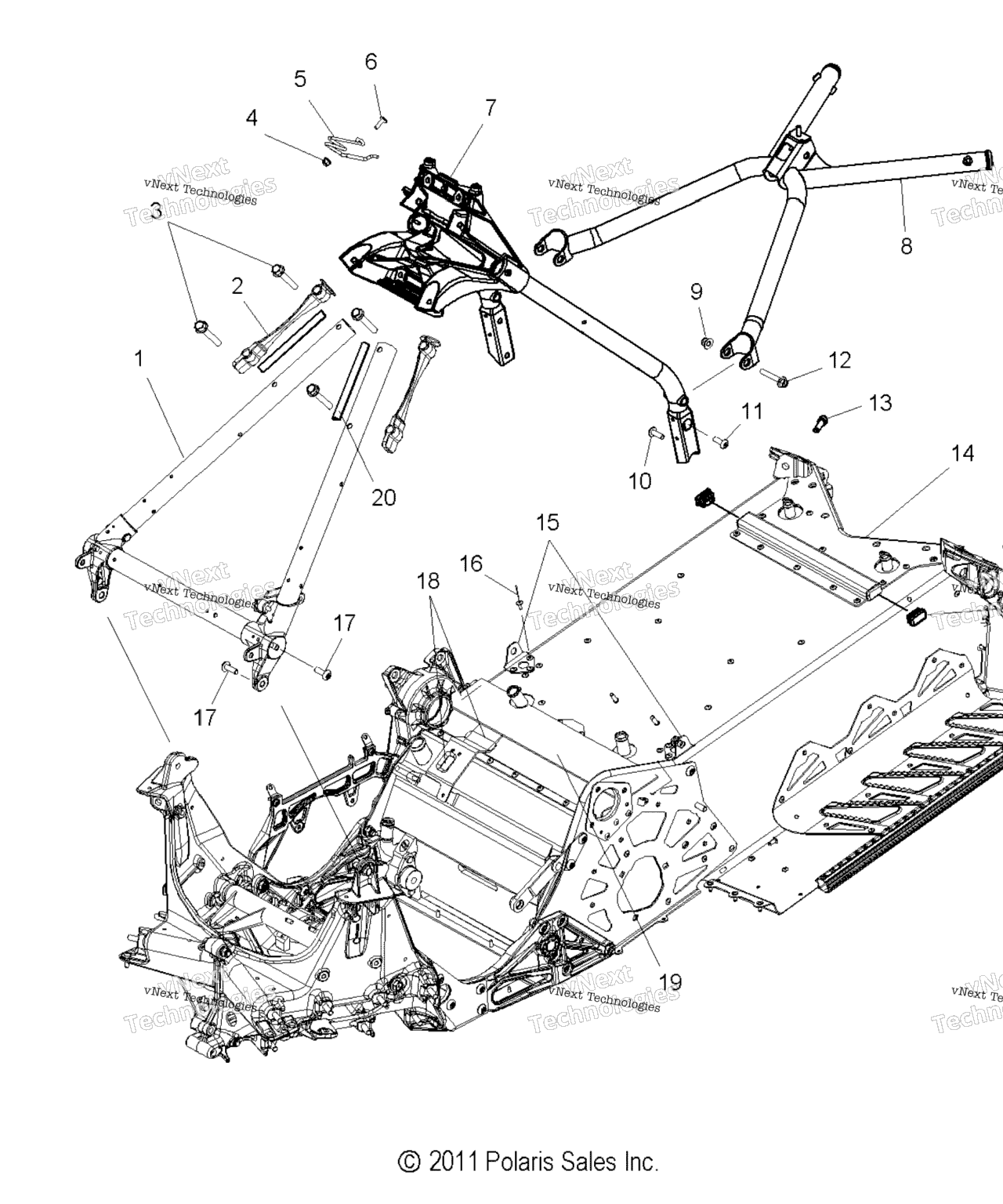 Схема узла Chassis, Chassis Asm. & Over Structure
