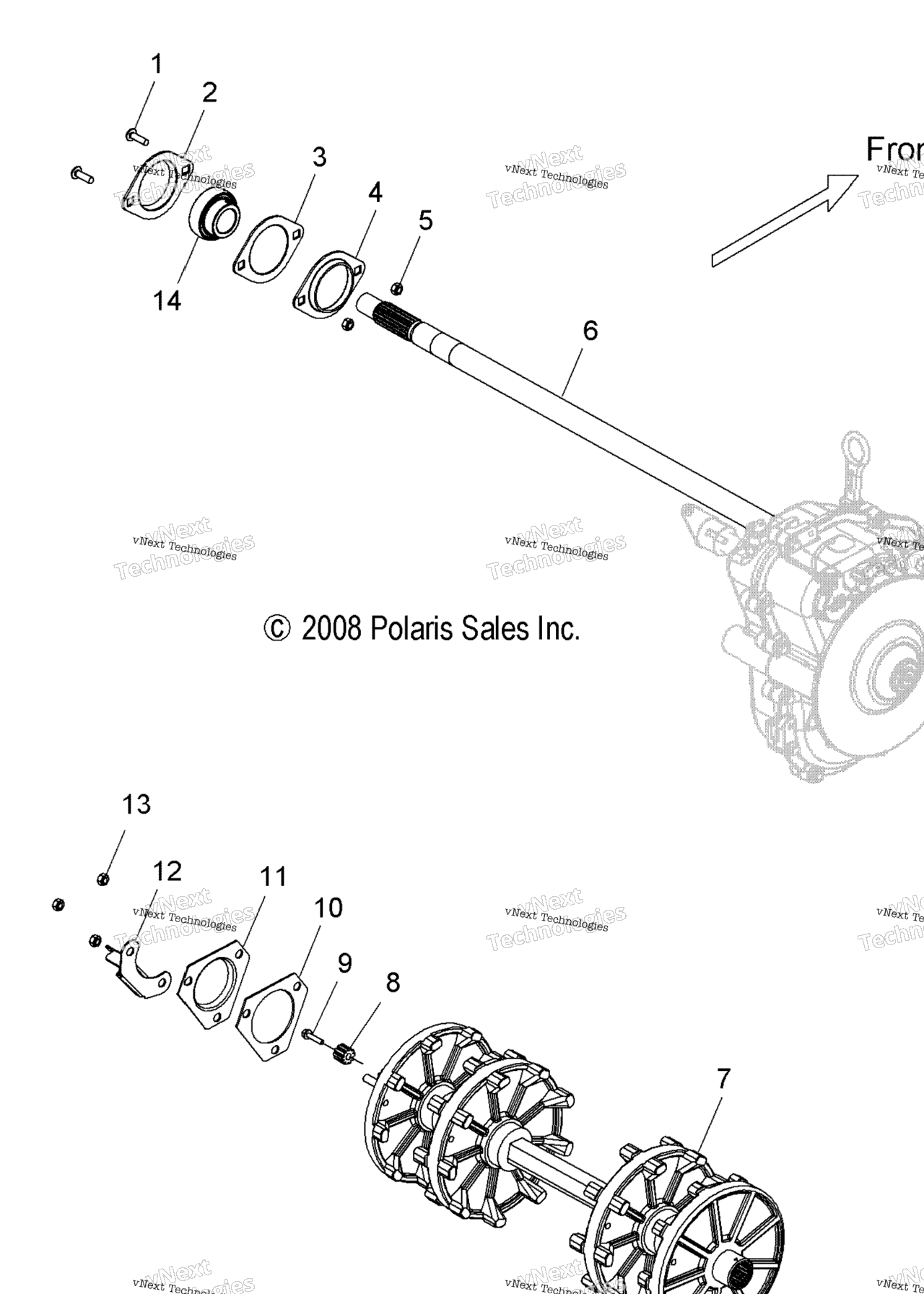 Схема узла Drive Train, Driveshaft Asm. & Jackshaft Asm