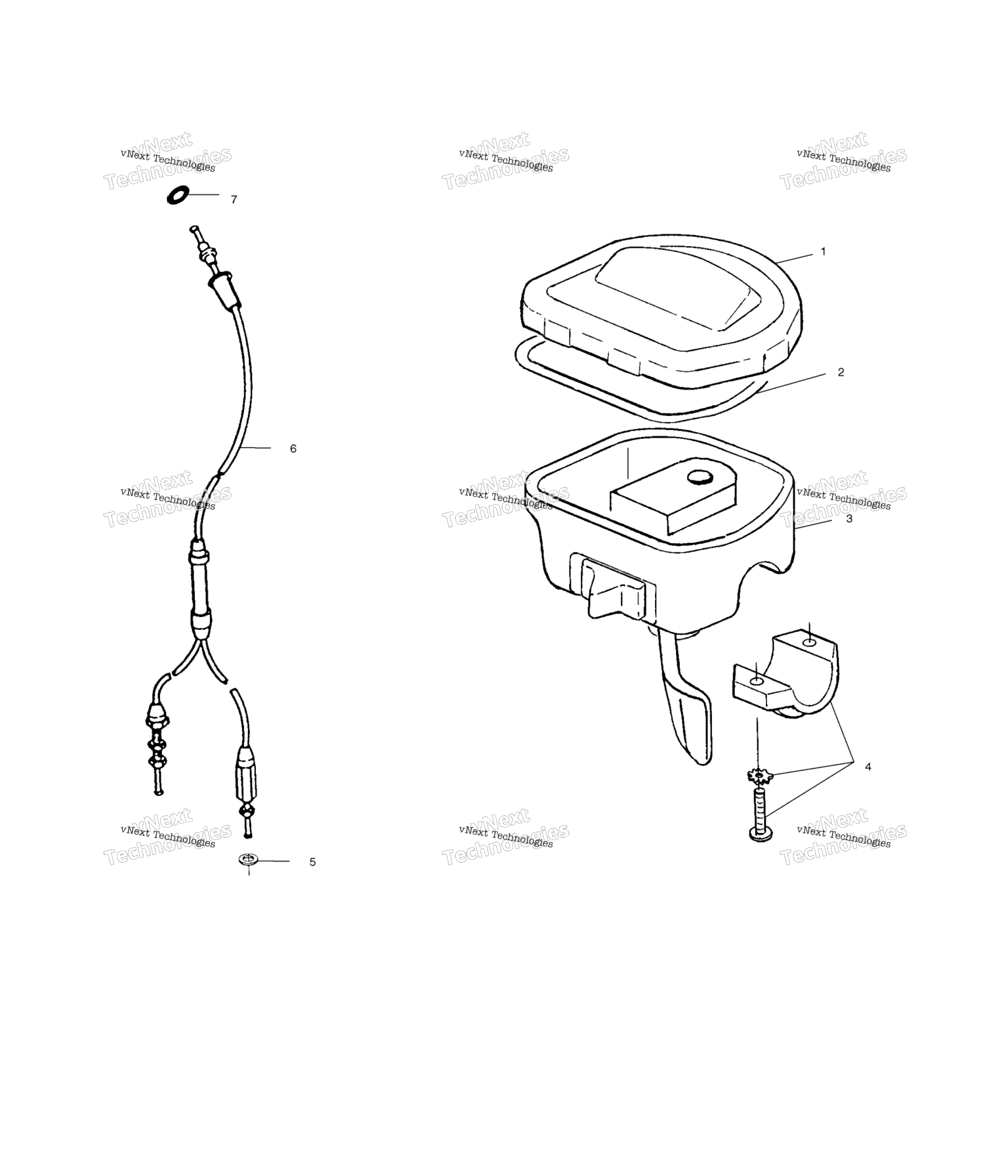 Схема узла Controls Throttle Asm./Cable