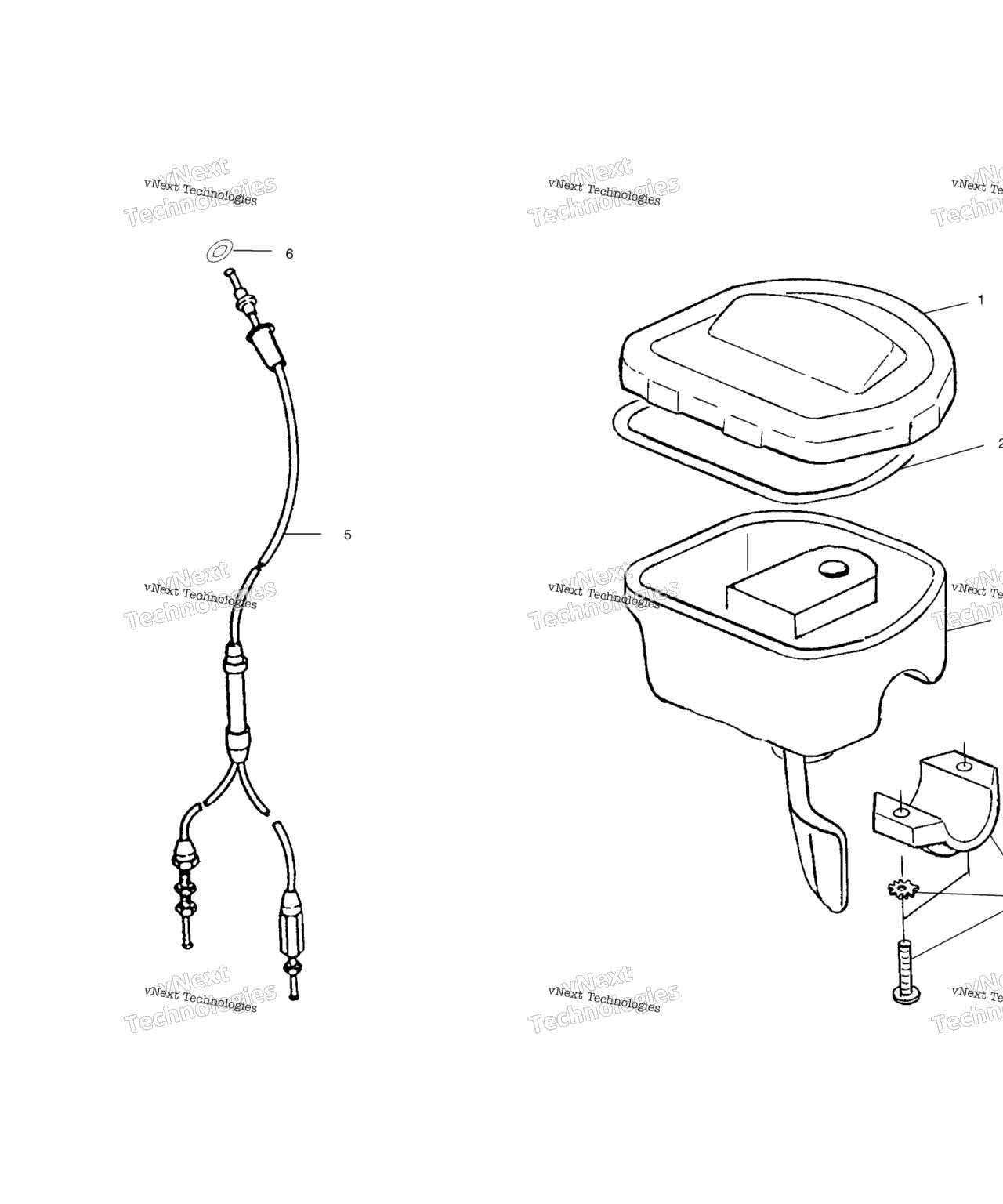 Схема узла Controls Throttle Asm./Cable