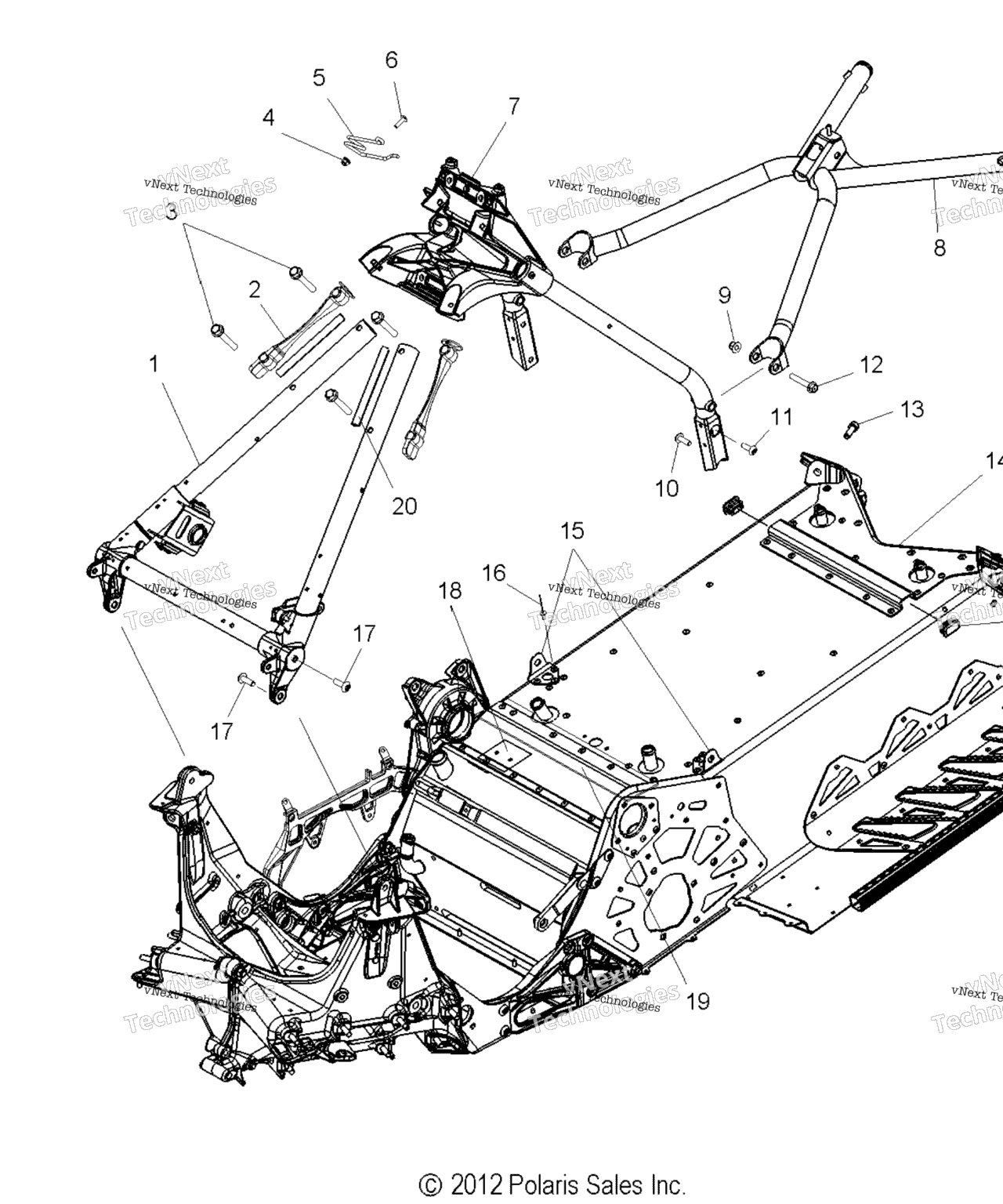 Схема узла Chassis, Chassis Asm. & Over Structure