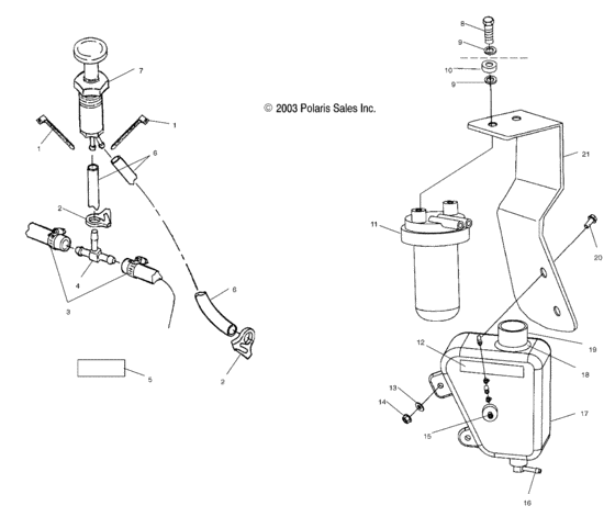 Схема узла Engine Fogging System (W045197Da/Ia) Для Polaris Virage