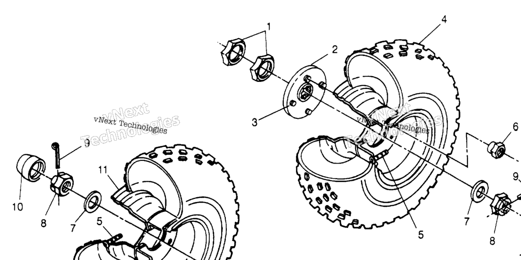 Схема узла Middle Wheel Assembly 6X6 400L U.s. , Swedish S958740 & Norweg