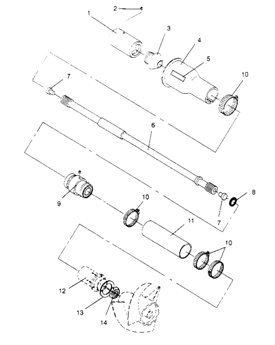 Схема узла Drive System (Sl 650 Std B954358) Для Polaris Sl 650 Std