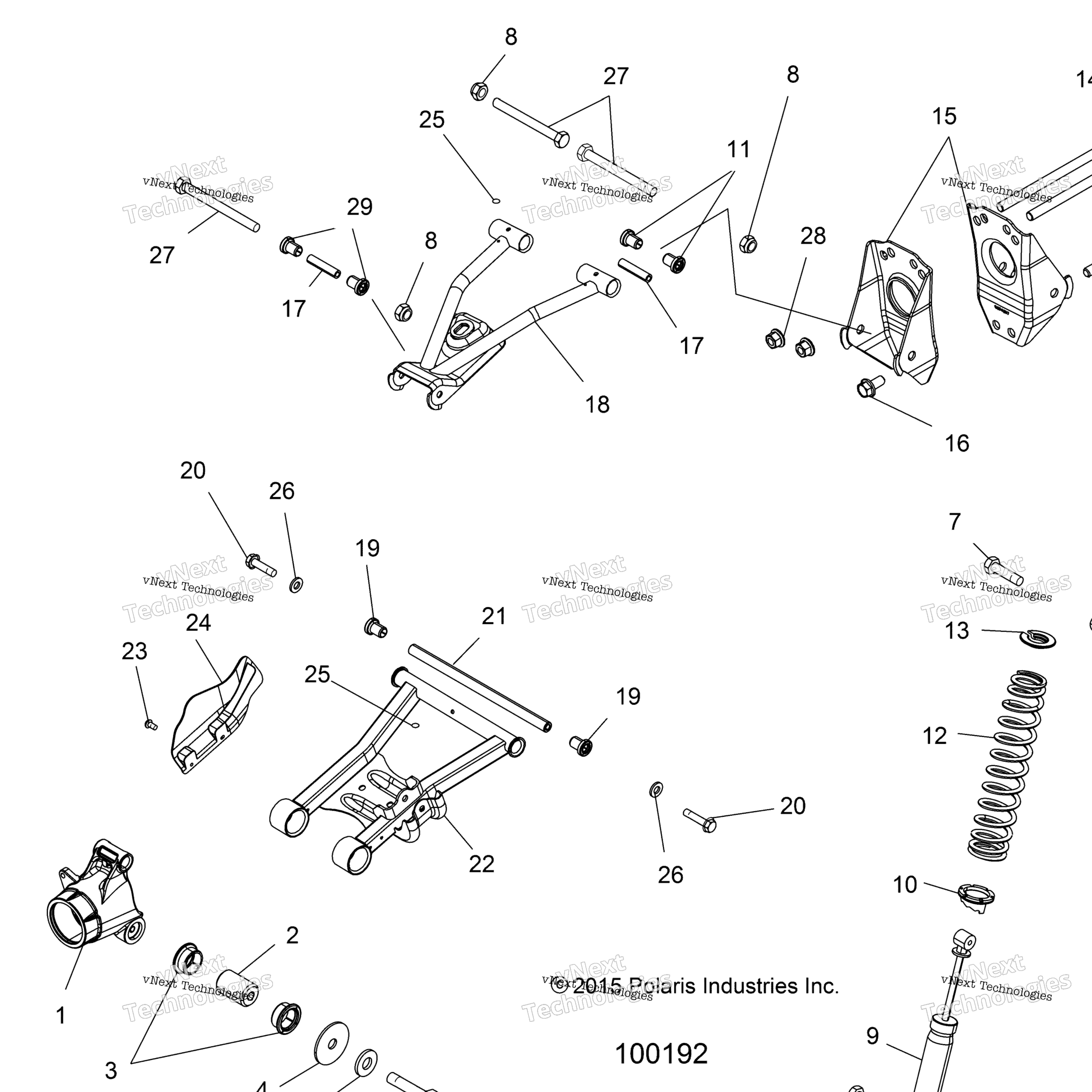 Схема узла Подвеска, Задняя A17Ses57C1/C2/C7/Cl/E1/E2/E7/El/Set57C1/C2/E1/E2
